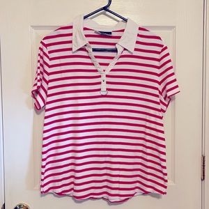 Karen Scott pink striped top